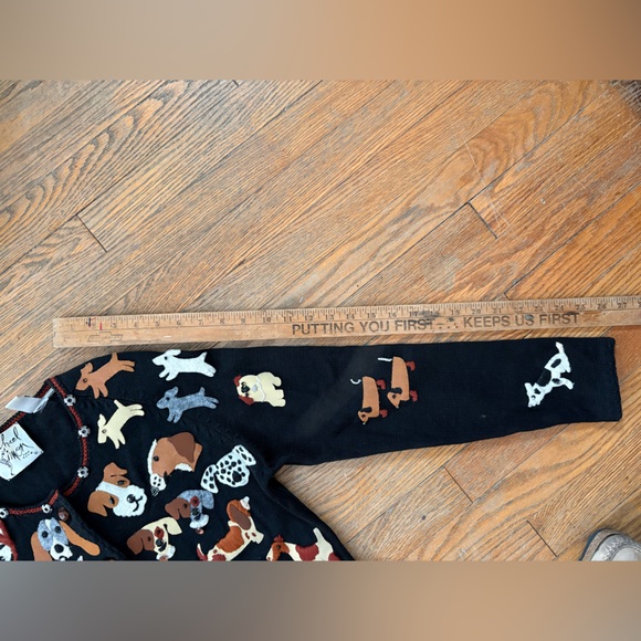 Vintage 1997 Michael Simon Dog Appliqué Black Knit Cardigan Sweater Size S - Picture 11 of 11